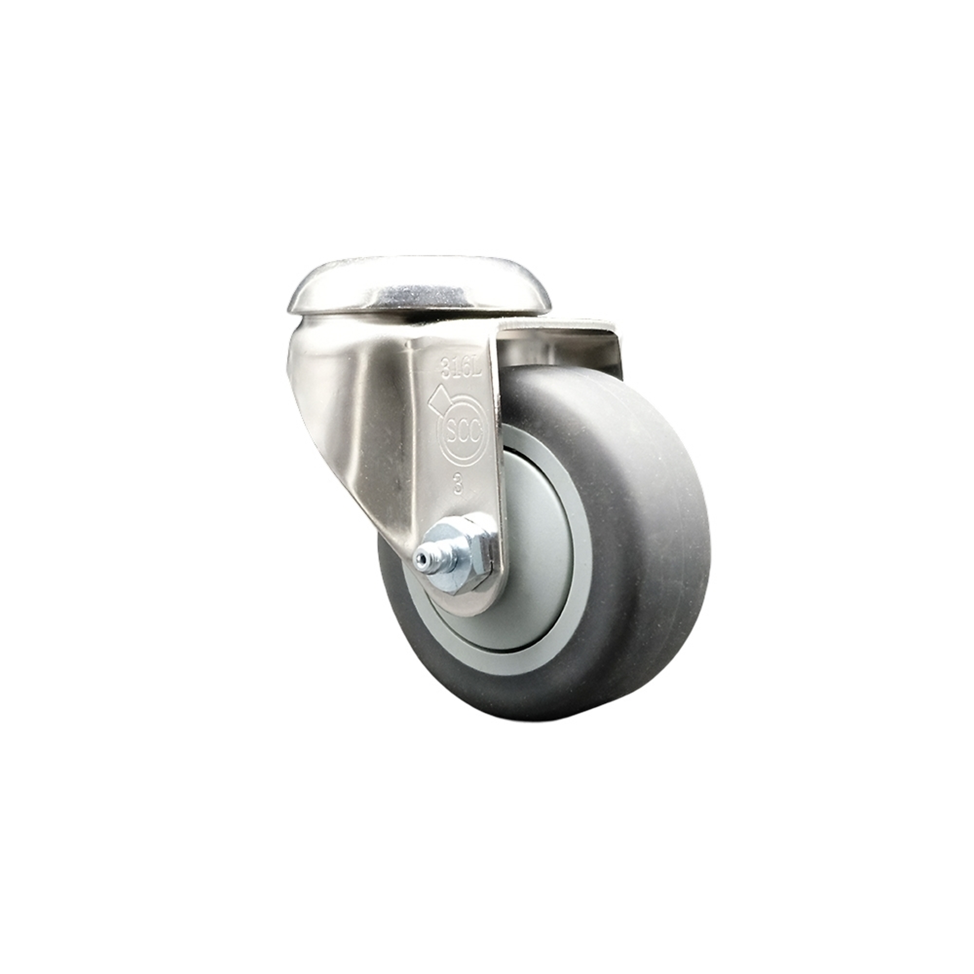 Service Caster, 3 1/2in. x 1 1/4in. Stem Caster, Wheel Diameter 3.5 in, Caster Type Swivel, Package (qty.) 1, Model# SCC-SS316BH20S3514-TPRB